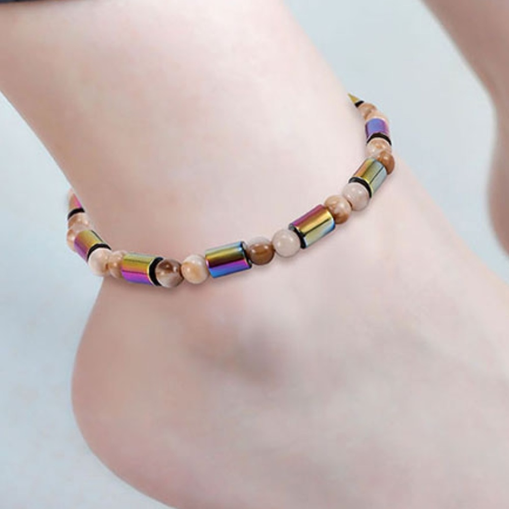 Rainbow Beaded Anklet